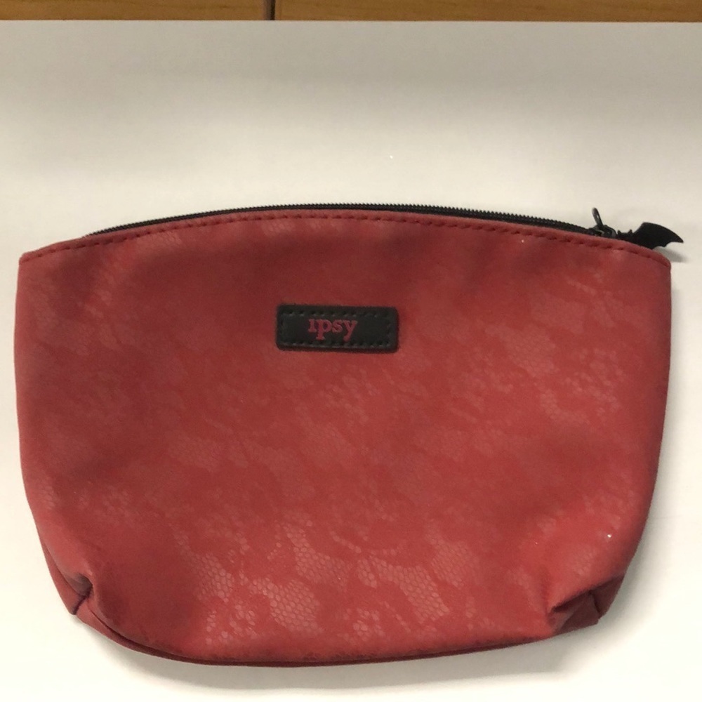 Ipsy maroon and black makeup bag